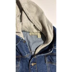 Liberty Blues Men's Denim Jean Jacket Gray Fleece Hood Big Tall 4XL